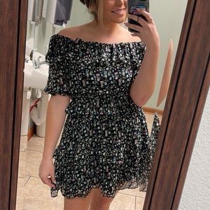 Do & Be floral off the shoulder dress. Perfect for Easter or Brunch!